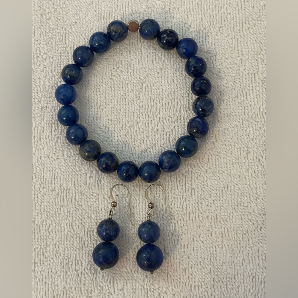 Blue Lapis Bracelet & Earrings